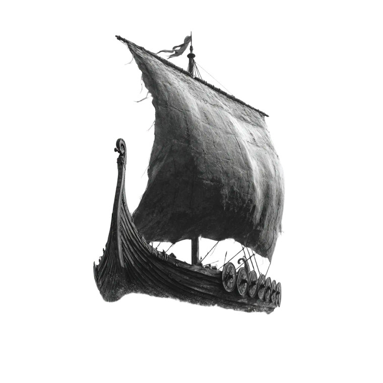 Viking Boat V2 Vinyl Car Decal Sticker – Waterproof & UV-Resistant 3.4133333333333336"
