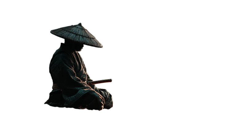 Meditating Samurai V14 Vinyl Car Decal Sticker – Waterproof & UV-Resistant 5.4