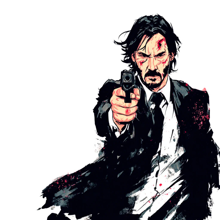 John Wick Anime Vinyl Car Decal Sticker – Waterproof & UV-Resistant 6.826666666666667"