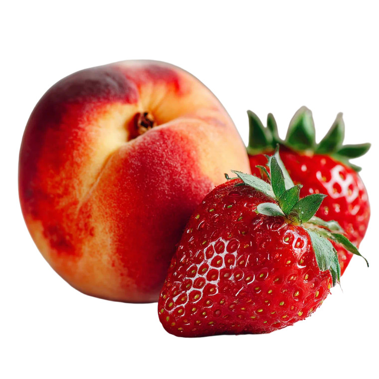Peach And Strawberries Vinyl Car Decal Sticker – Waterproof & UV-Resistant 3.4133333333333336"