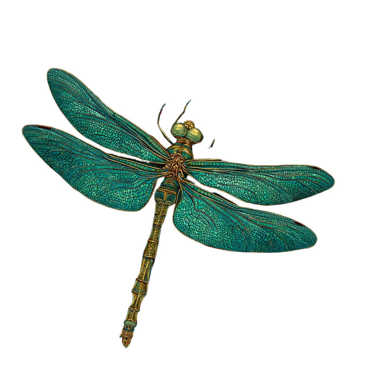 Turquoise Dragonfly Vinyl Car Decal Sticker – Waterproof & UV-Resistant 3.4133333333333336"
