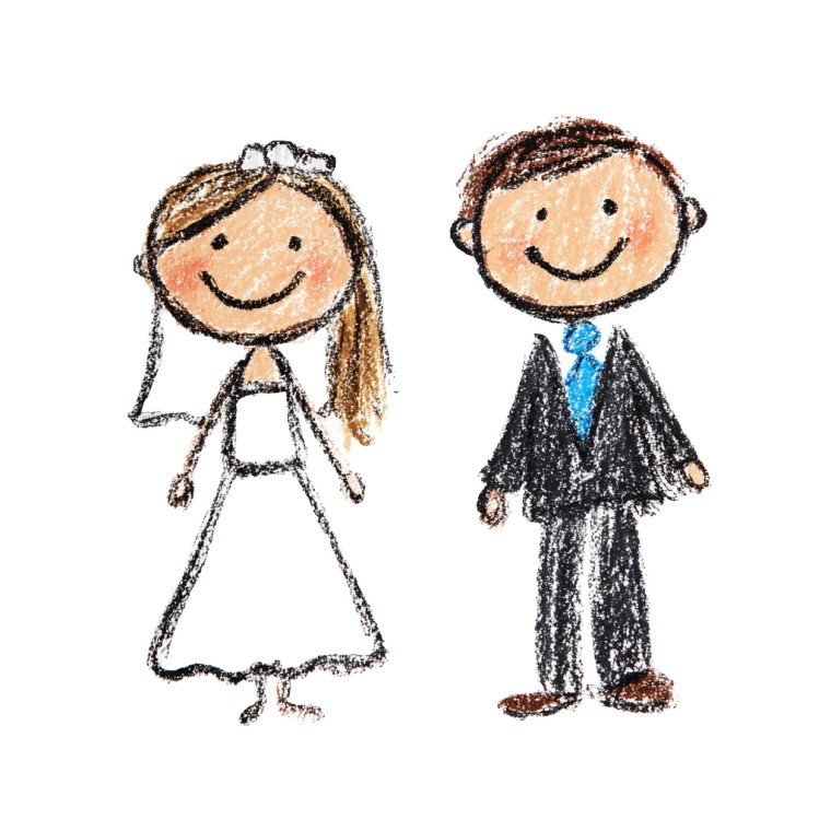 Childlike Bride Groom Vinyl Car Decal Sticker – Waterproof & UV-Resistant 3.4133333333333336"