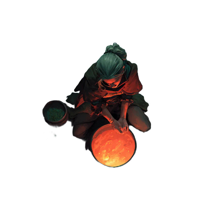 Witch At Cauldron Vinyl Car Decal Sticker – Waterproof & UV-Resistant 3.4133333333333336"