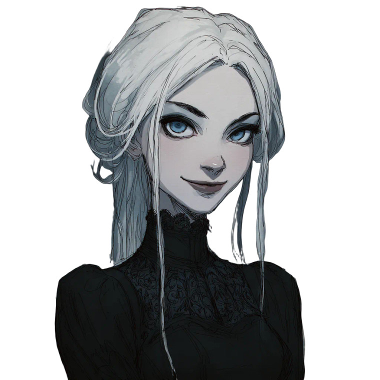 Enigmatic White-Haired Woman Vinyl Car Decal Sticker – Waterproof & UV-Resistant 3.4133333333333336"