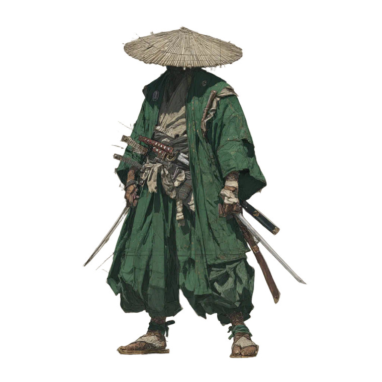 Edo Swordsman Vinyl Car Decal Sticker – Waterproof & UV-Resistant 3.4133333333333336"