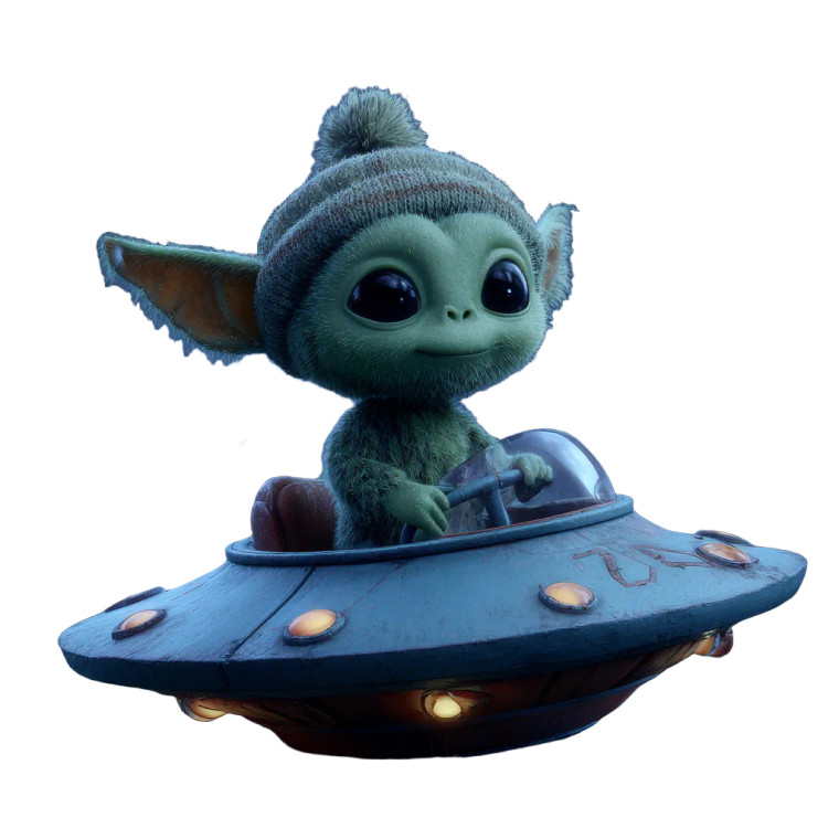 Cute Alien Ufo Vinyl Car Decal Sticker – Waterproof & UV-Resistant 3.4133333333333336"