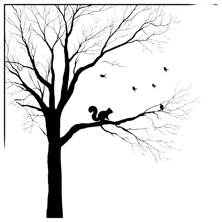 Oak Tree Silhouette V3 Vinyl Car Decal Sticker – Waterproof & UV-Resistant 3.4133333333333336"