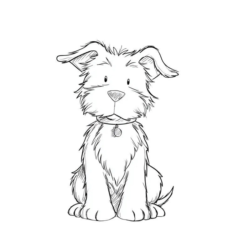 Simple Dog Drawing V2 Vinyl Car Decal Sticker – Waterproof & UV-Resistant 3.4133333333333336"