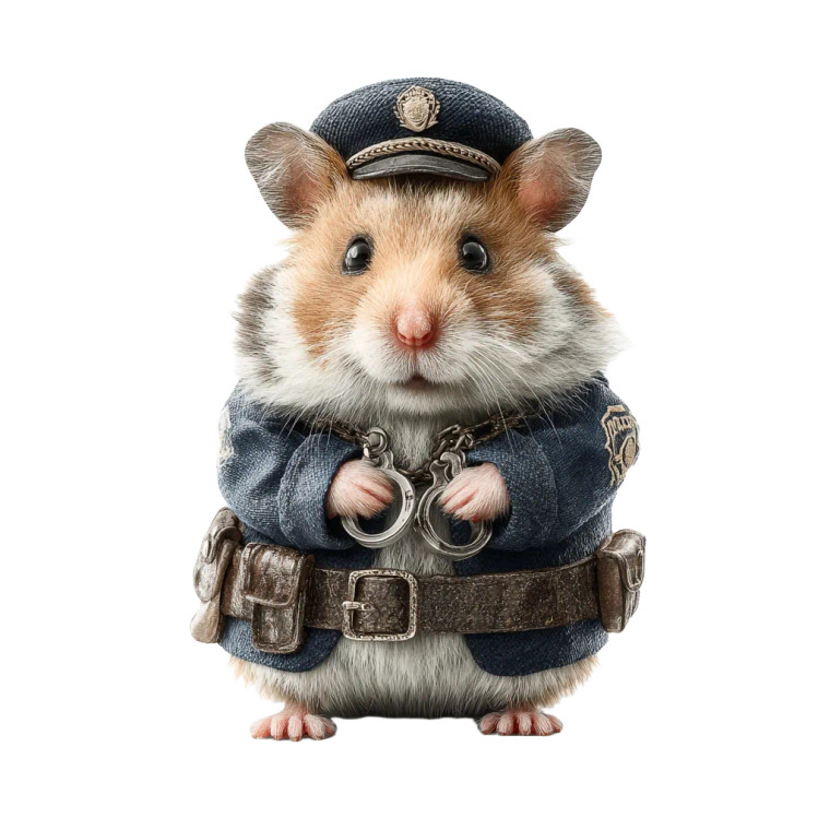 Police Hamster Vinyl Car Decal Sticker – Waterproof & UV-Resistant 6.826666666666667"