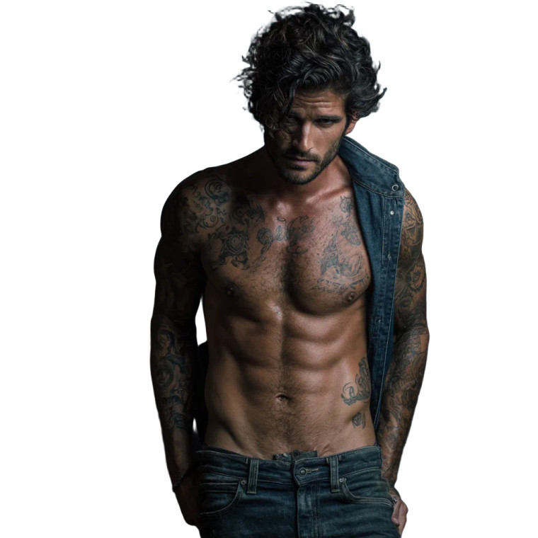 Muscular Tattooed Man V11 Vinyl Car Decal Sticker – Waterproof & UV-Resistant 6.826666666666667"