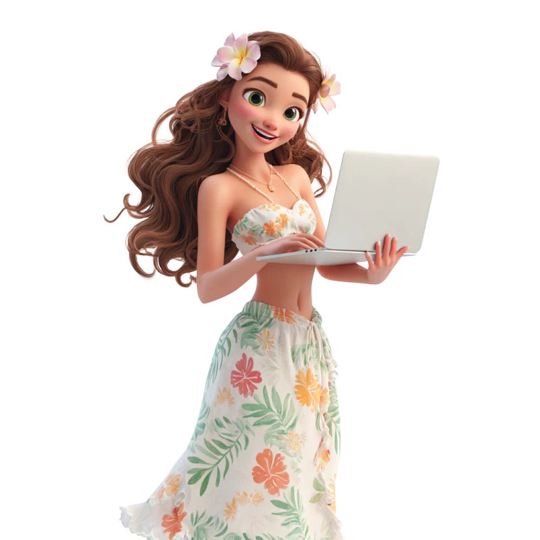 Fantasy Tropical Girl Vinyl Car Decal Sticker – Waterproof & UV-Resistant 3.4133333333333336"