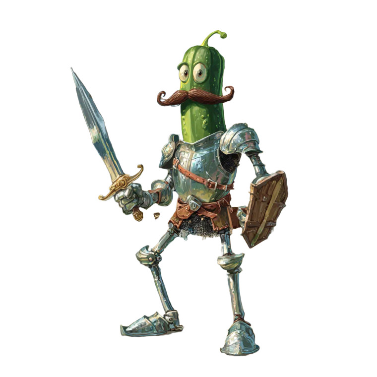 Green Pickle Knight Vinyl Car Decal Sticker – Waterproof & UV-Resistant 6.826666666666667"
