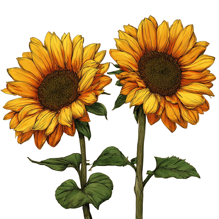 Flowered Sunflowers Vinyl Car Decal Sticker – Waterproof & UV-Resistant 6.826666666666667"