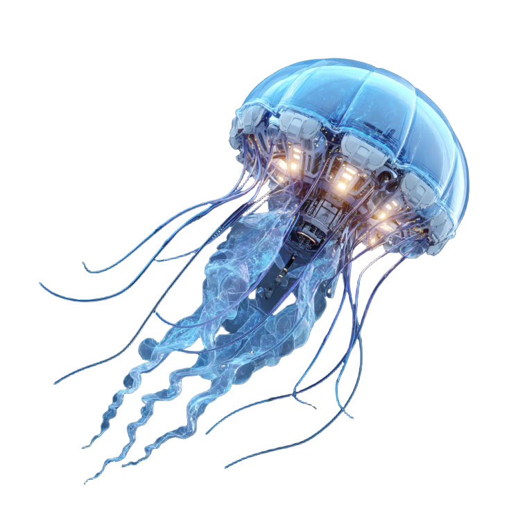 Robot Jellyfish Vinyl Car Decal Sticker – Waterproof & UV-Resistant 3.4133333333333336"