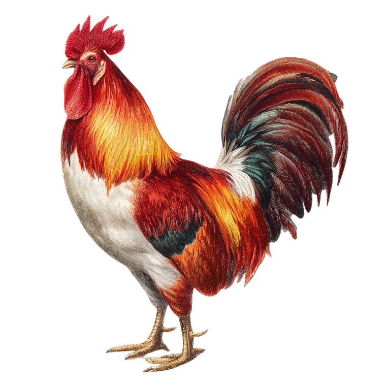 Beautiful Rooster V3 Vinyl Car Decal Sticker – Waterproof & UV-Resistant 3.4133333333333336"