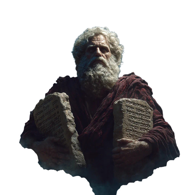 Moses With Tablets V4 Vinyl Car Decal Sticker – Waterproof & UV-Resistant 3.4133333333333336"