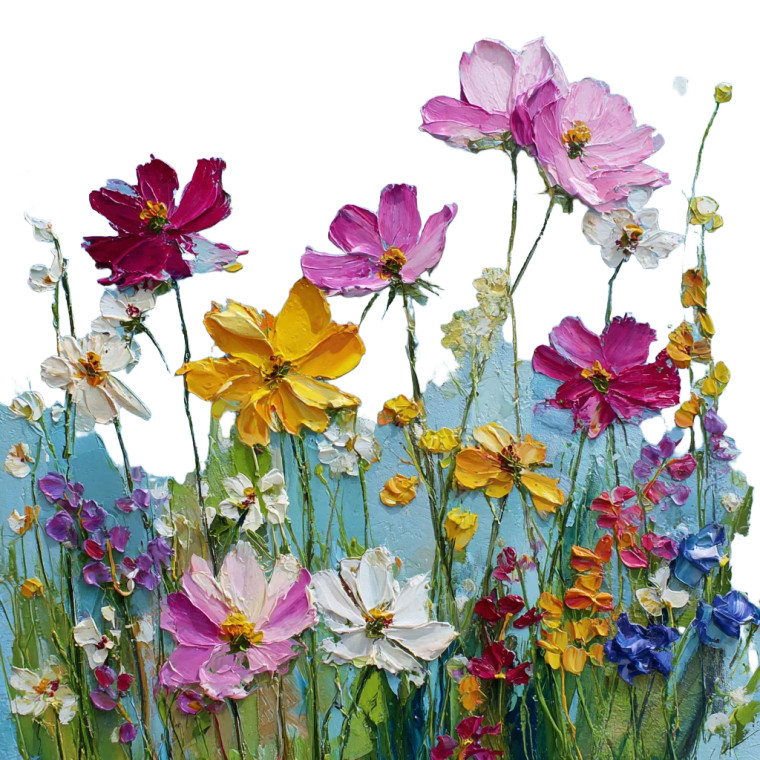 Summer Flowers V4 Vinyl Car Decal Sticker – Waterproof & UV-Resistant 3.4133333333333336"