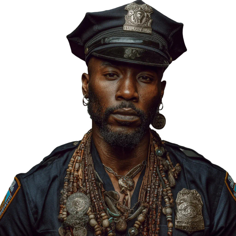 Voodoo Policeman Vinyl Car Decal Sticker – Waterproof & UV-Resistant 3.4133333333333336"