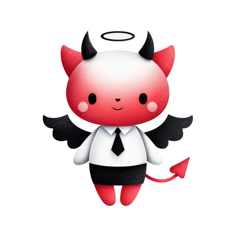 Whimsical Devil Vinyl Car Decal Sticker – Waterproof & UV-Resistant 3.4133333333333336"