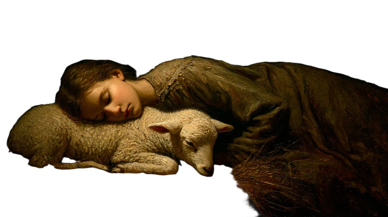 Lamb And Shepherd Vinyl Car Decal Sticker – Waterproof & UV-Resistant 2.72"