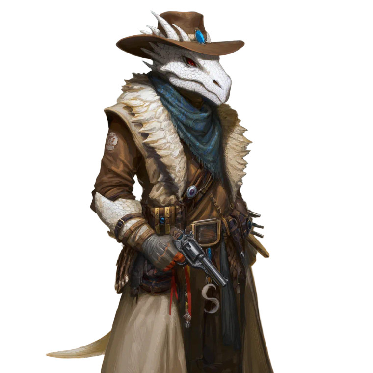 Lizardfolk Gunslinger Vinyl Car Decal Sticker – Waterproof & UV-Resistant 3.4133333333333336"