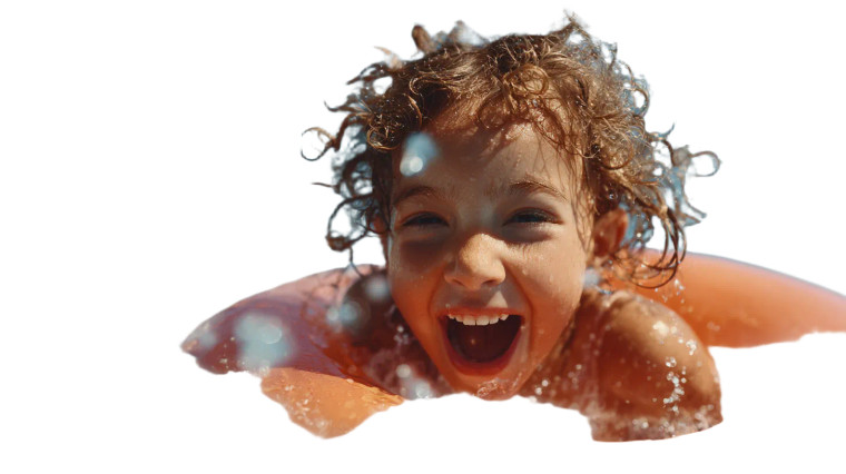 Giggling Child In Pool Vinyl Car Decal Sticker – Waterproof & UV-Resistant 5.4