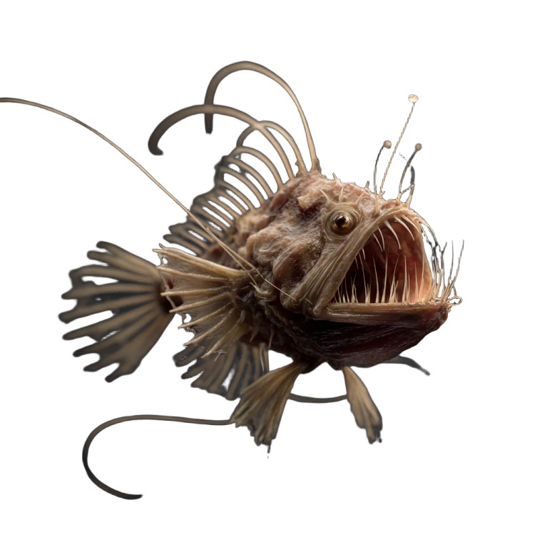 Deep Sea Angler V4 Vinyl Car Decal Sticker – Waterproof & UV-Resistant 3.4133333333333336"