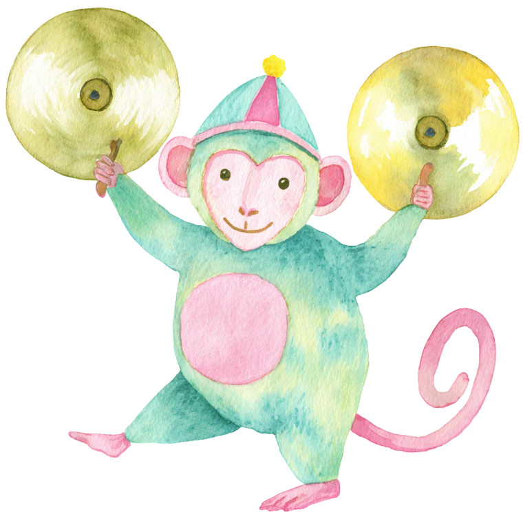 Circus Monkey Cymbals Vinyl Car Decal Sticker – Waterproof & UV-Resistant 6.826666666666667"