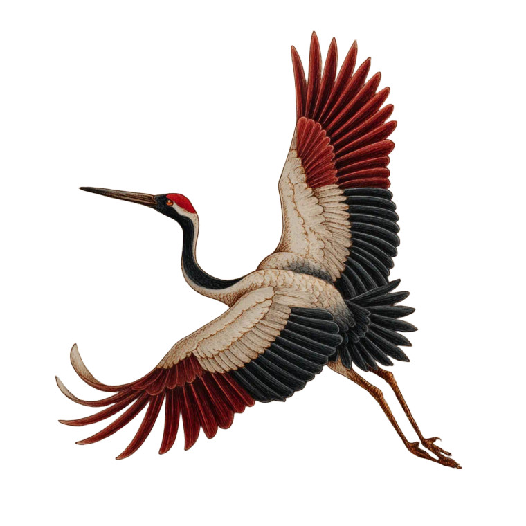 Crane Tattoo Vinyl Car Decal Sticker – Waterproof & UV-Resistant 3.4133333333333336"