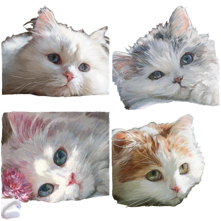 Cute Cats V4 Vinyl Car Decal Sticker – Waterproof & UV-Resistant 3.4133333333333336"