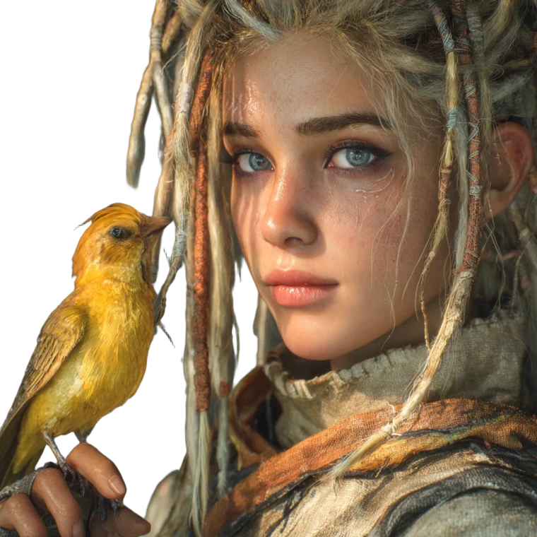 Blond Dreadlock Woman Vinyl Car Decal Sticker – Waterproof & UV-Resistant 6.826666666666667"