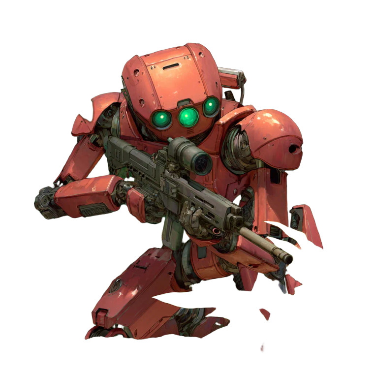 Red Combat Robot Vinyl Car Decal Sticker – Waterproof & UV-Resistant 3.4133333333333336"