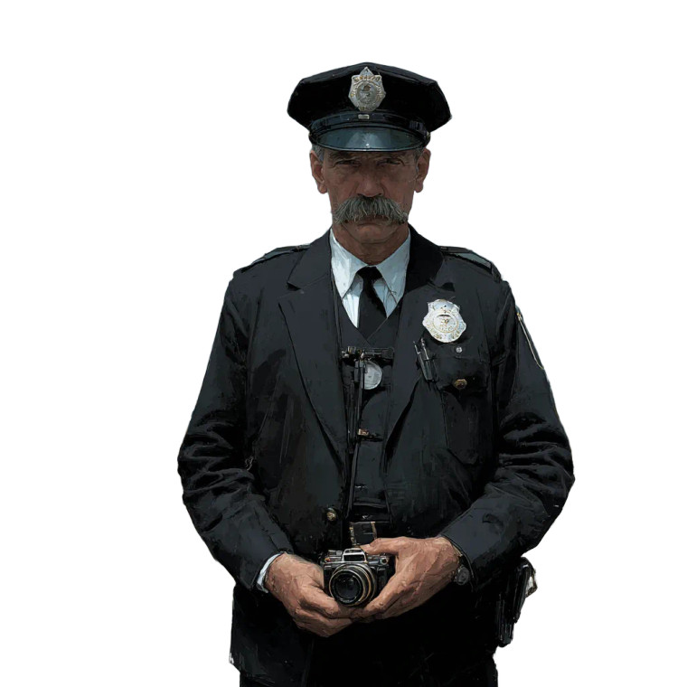 Town Policeman Vinyl Car Decal Sticker – Waterproof & UV-Resistant 3.4133333333333336"