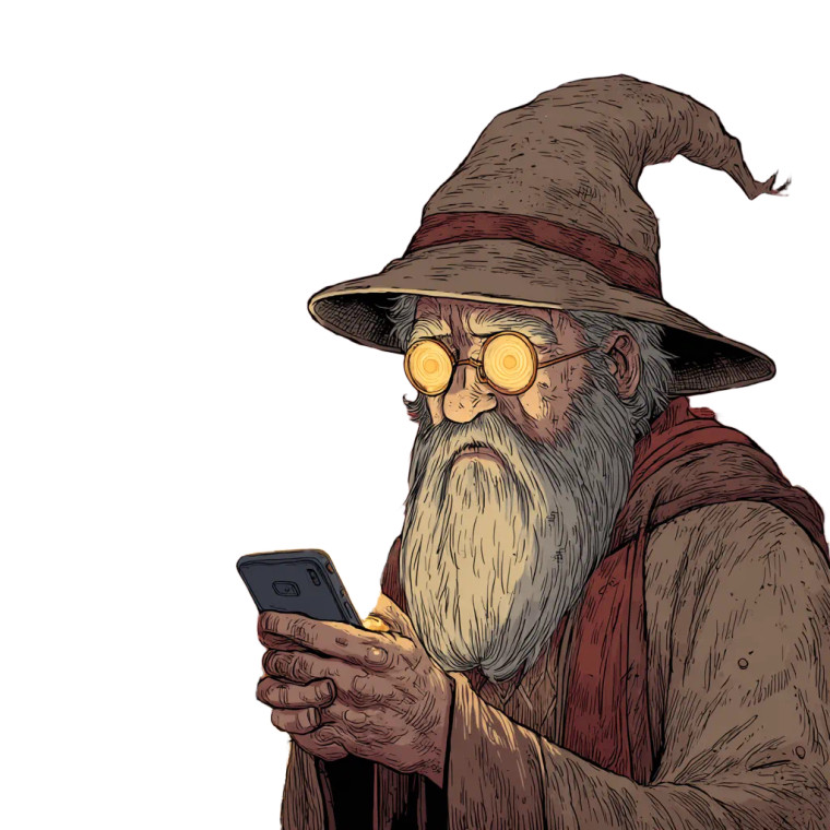 Wizard Phone Meme Vinyl Car Decal Sticker – Waterproof & UV-Resistant 3.4133333333333336"