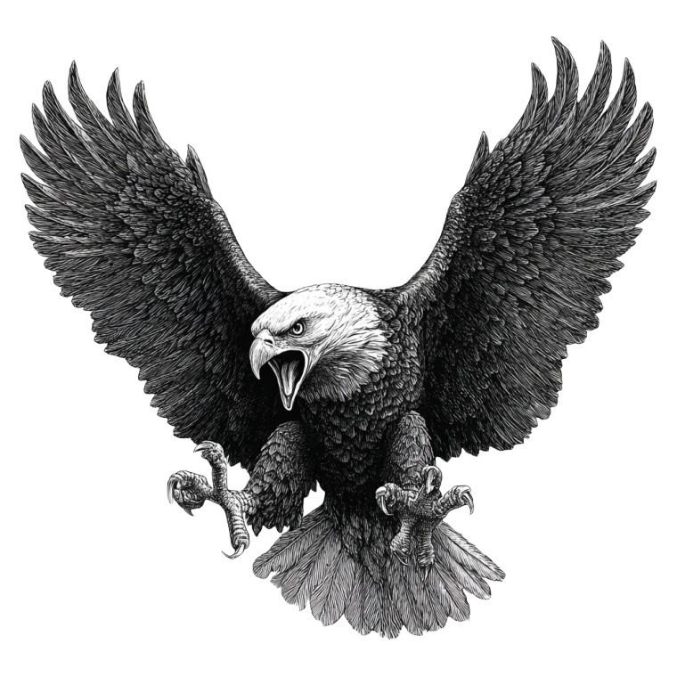 Screaming Bald Eagle V2 Vinyl Car Decal Sticker – Waterproof & UV-Resistant 3.4133333333333336"