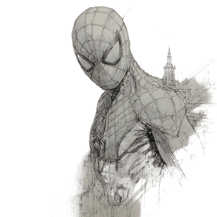 Spider-Man Sketch V2 Vinyl Car Decal Sticker – Waterproof & UV-Resistant 3.4133333333333336"