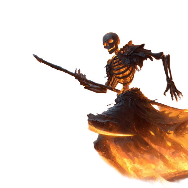 Fiery Demon Skeleton Vinyl Car Decal Sticker – Waterproof & UV-Resistant 3.4133333333333336"