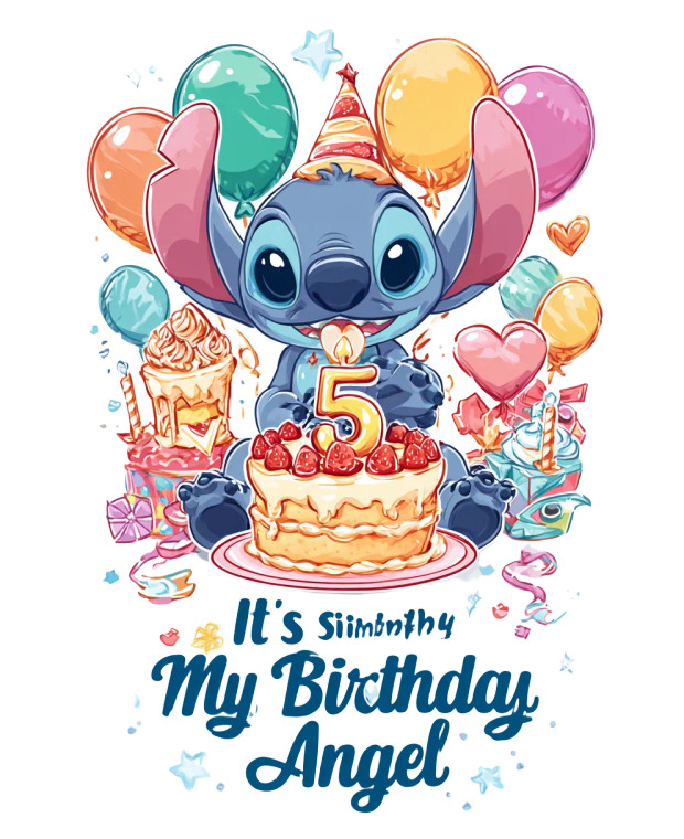 Adult Stitch Birthday Vinyl Car Decal Sticker – Waterproof & UV-Resistant 4.05333333333333