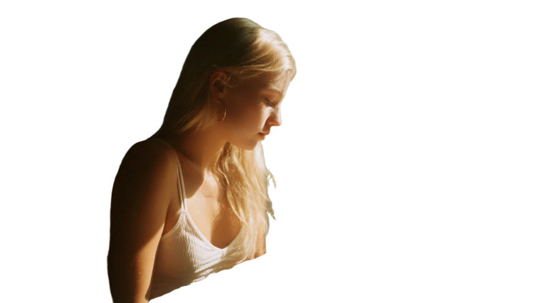 Blond Woman With Berries Vinyl Car Decal Sticker – Waterproof & UV-Resistant 5.4