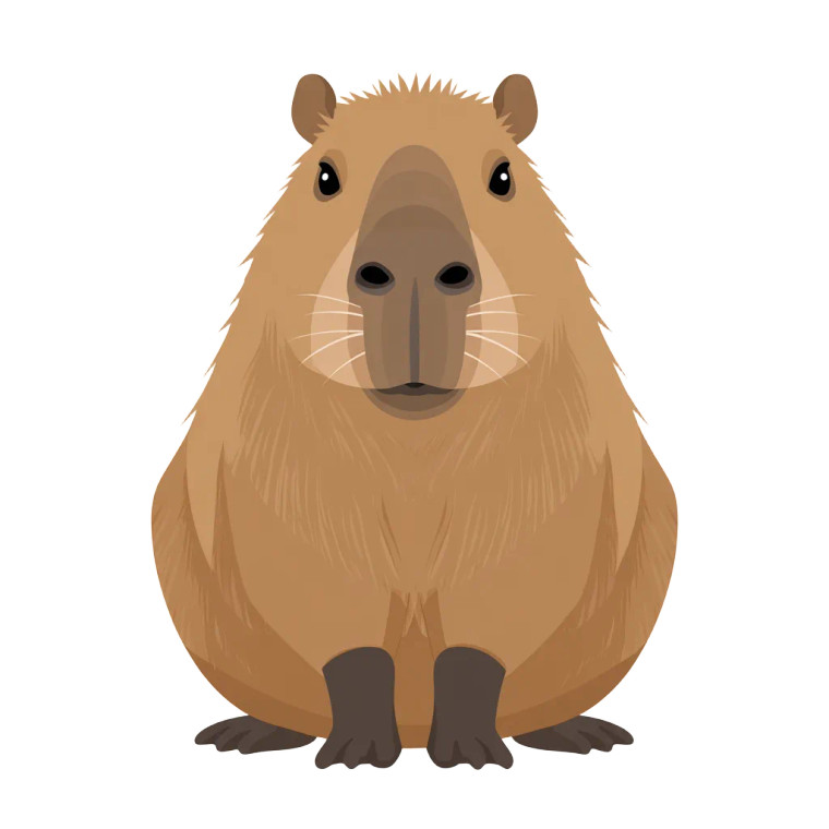 Cute Capybara Clipart Vinyl Car Decal Sticker – Waterproof & UV-Resistant 3.4133333333333336"