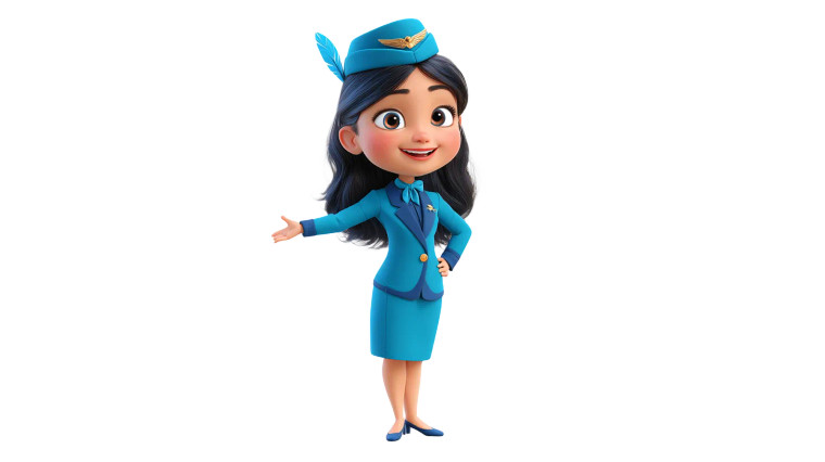 Cheerful Flight Attendant V2 Vinyl Car Decal Sticker – Waterproof & UV-Resistant 5.4