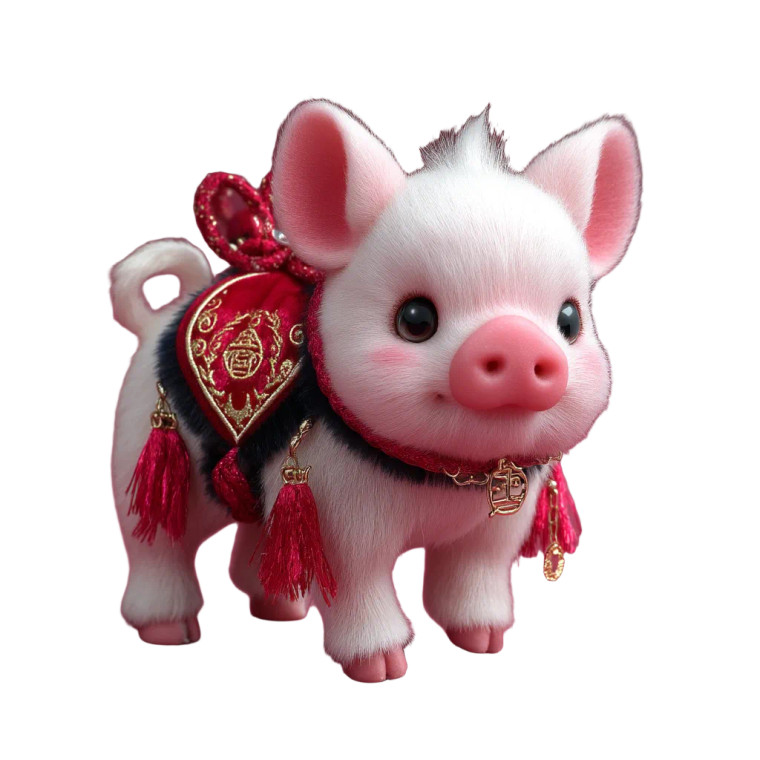 Festive Piglet Charm Vinyl Car Decal Sticker – Waterproof & UV-Resistant 3.4133333333333336"