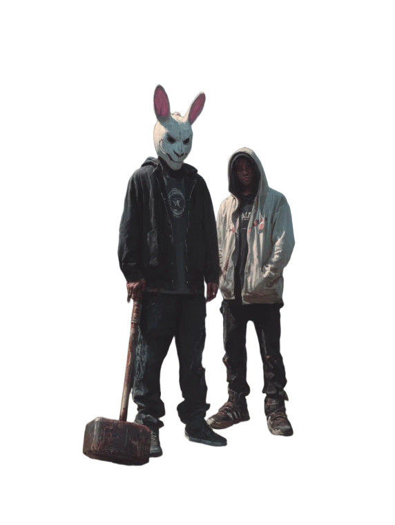 Bunny Mask Figure Vinyl Car Decal Sticker – Waterproof & UV-Resistant 4.1066666666666665"