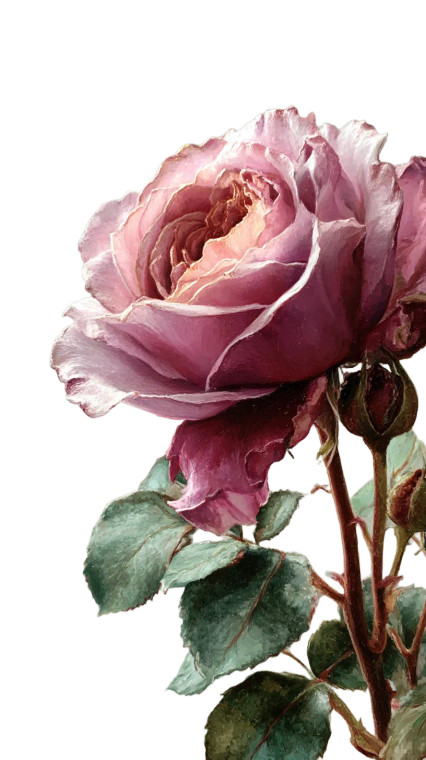 Dusty Pink Rose V2 Vinyl Car Decal Sticker – Waterproof & UV-Resistant 4.8533333333333335"