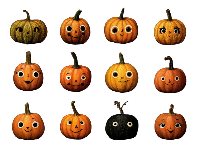 Expressive Pumpkins V2 Vinyl Car Decal Sticker – Waterproof & UV-Resistant 3.0933333333333333"