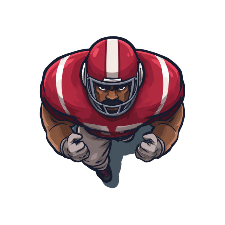 Cartoon Football Player V2 Vinyl Car Decal Sticker – Waterproof & UV-Resistant 3.4133333333333336"