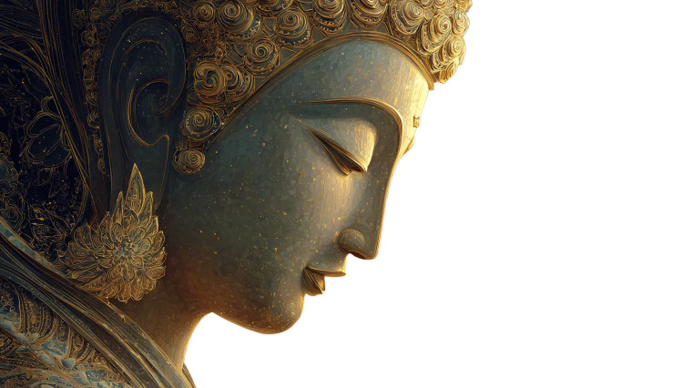Divine Buddha Profile Vinyl Car Decal Sticker – Waterproof & UV-Resistant 2.72"