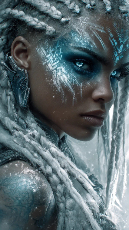 Futuristic Inuit Artist Vinyl Car Decal Sticker – Waterproof & UV-Resistant 9.706666666666667"