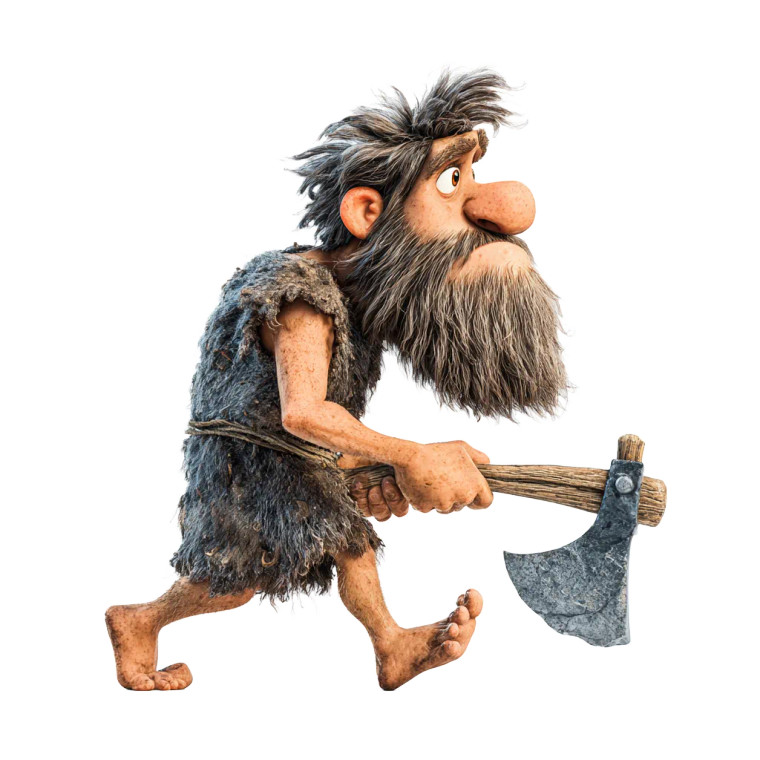 Caveman With Axe Vinyl Car Decal Sticker – Waterproof & UV-Resistant 3.4133333333333336"
