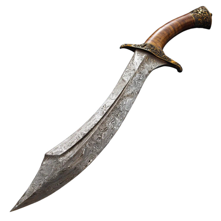 Damascus Steel Scimitar Vinyl Car Decal Sticker – Waterproof & UV-Resistant 3.4133333333333336"